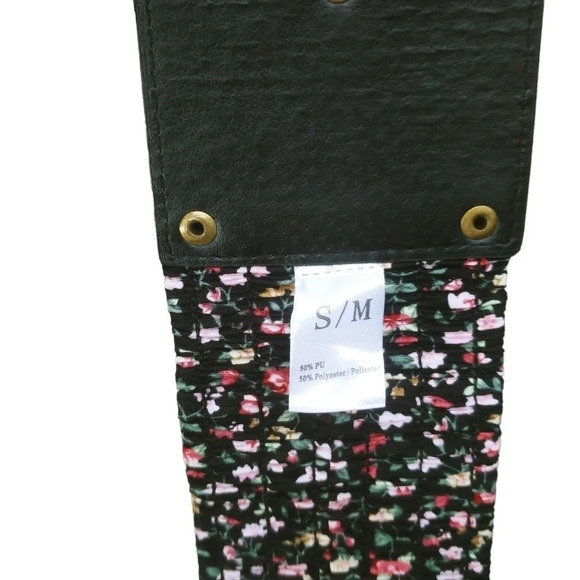 Ardene Spain Division Elastic Stretch Belt Asymmetric Faux Leather Floral  S/M - Picture 9 of 11